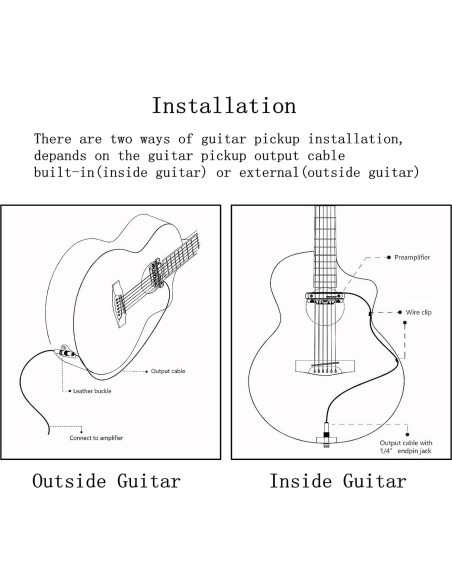 Pastilla de Guitarra Acústica Activa Recargable con Micrófono
