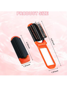 20 Cepillos de Pelo Plegables Merkaunis con Espejo - Viaje 2
