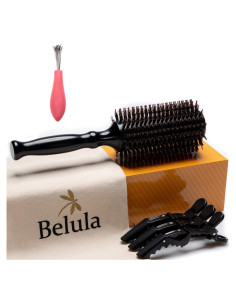 Cepillo Redondo de Cerda de Jabalí Belula 6.1 cm con Clips