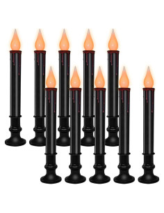 Velas LED Sin Llama 23 cm SUNSGNE - Paquete de 10 Negras