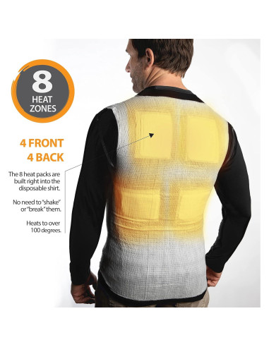 Camisa Calentada UnderWarmer Unisex X-Large Blanca 12 Horas