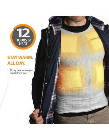 Camisa Calentada UnderWarmer Unisex X-Large Blanca 12 Horas