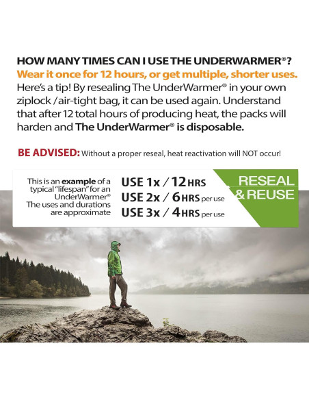 Camisa Calentada UnderWarmer Unisex X-Large Blanca 12 Horas