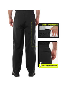 Pantalones de Lluvia Impermeables para Hombre 36W x 30L Negros 2