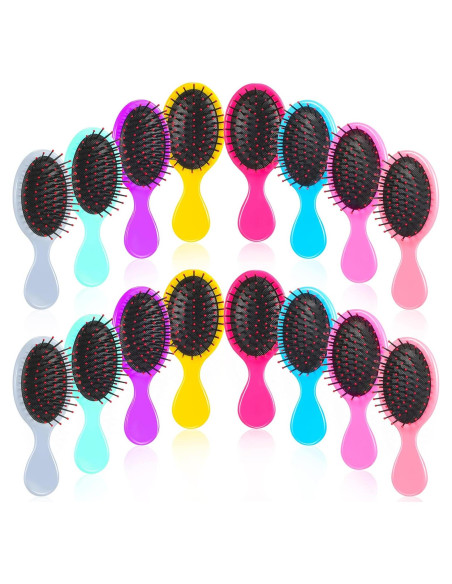 24 Mini Cepillos Desenredantes Yoande para Niñas y Adolescentes