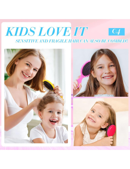 24 Mini Cepillos Desenredantes Yoande para Niñas y Adolescentes