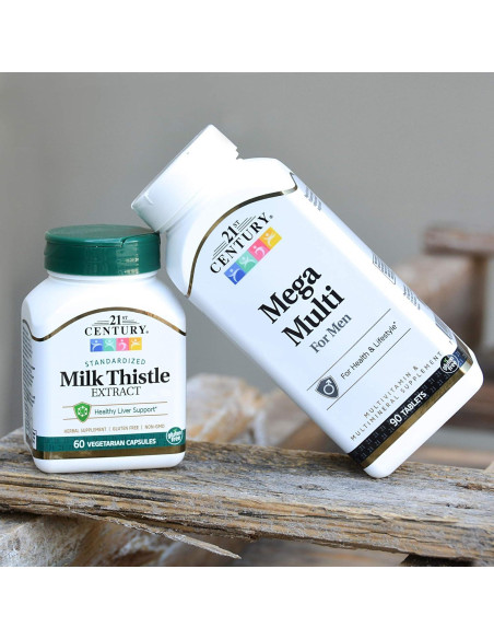 Extracto de Cardo Mariano 21st Century 60 Cápsulas Veganas