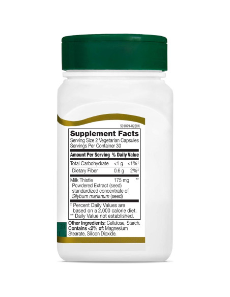Extracto de Cardo Mariano 21st Century 60 Cápsulas Veganas