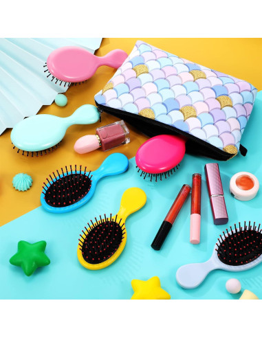 24 Mini Cepillos Desenredantes Yoande para Niñas y Adolescentes