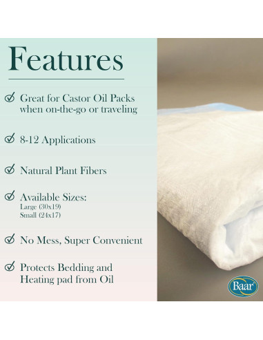 Paquete Desechable de Aceite de Ricino Baar Pequeño 43x61cm