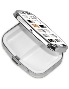 Caja de Pastillas Metálica ZALAAUO 2 Compartimentos 5.6x4.1cm 2