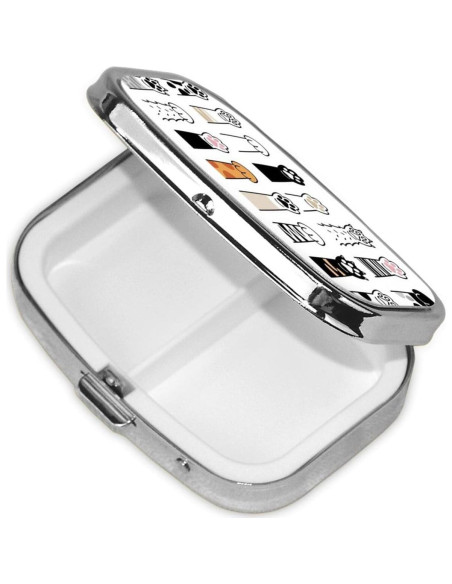 Caja de Pastillas Metálica ZALAAUO 2 Compartimentos 5.6x4.1cm