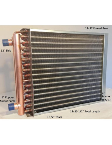 Intercambiador de Calor Agua a Aire 30.48x30.48 cm Cobre