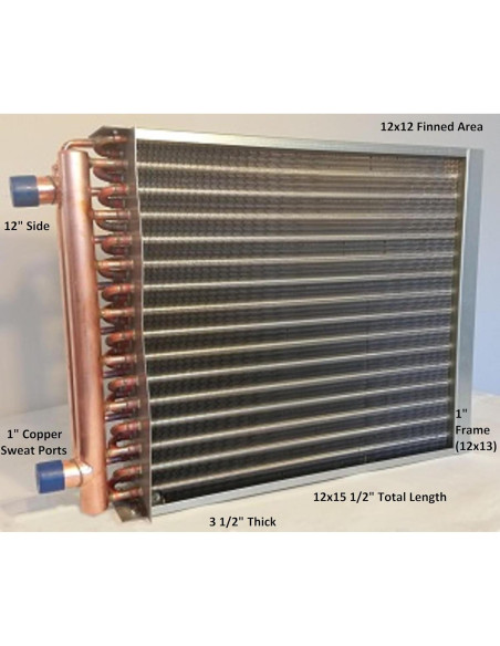 Intercambiador de Calor Agua a Aire 30.48x30.48 cm Cobre