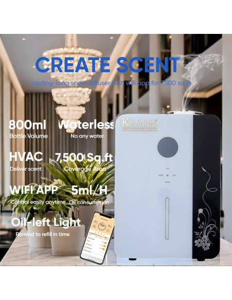 Difusor de Aroma Frío Kevinleo 800ml para Espacios Grandes