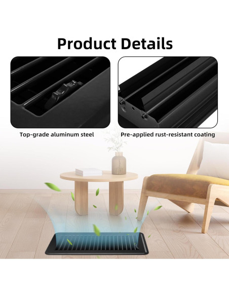 Rejilla de suelo 10 x 25 cm BYEWIRE - Paquete de 3 ajustables