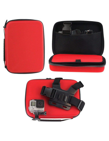 Funda Dura Navitech Roja para Cámara de Acción Veho Muvi KX-1