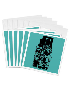 Tarjetas de Felicitación 3dRose - Cámara Vintage TLR - Paquete 6