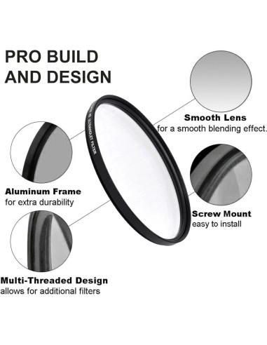 Filtro UV Acuvar 58mm para Lentes de Cámara DSLR y Sin Espejo