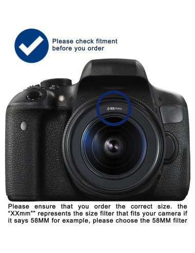 Filtro UV Acuvar 58mm para Lentes de Cámara DSLR y Sin Espejo
