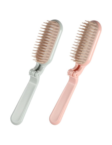 Cepillo de Cabello Plegable SynHHergyx 2 Pcs Compacto Verde Rosa
