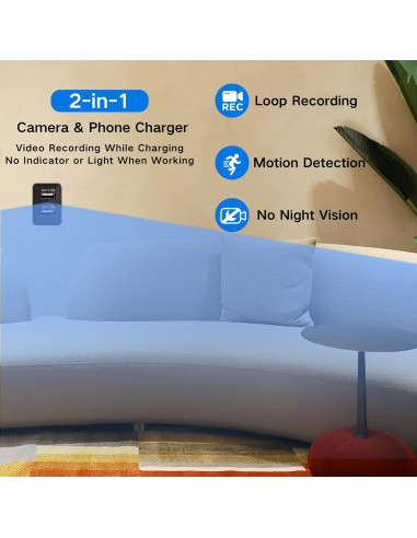 Cámara Nanny Wifi 1080P Recsentry - Cargador Oculto 90