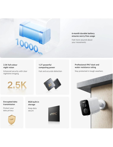 Cámara de Seguridad Inalámbrica Xiaomi BW500 2.5K IP67
