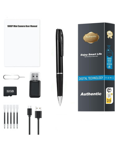 Cámara Bolígrafo DUVIX Mini 1080P Portátil Seguridad 32GB