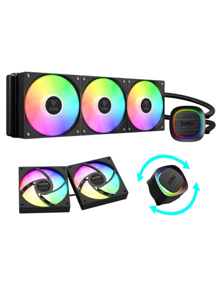 GAMDIAS AURA GLV2 Enfriador Líquido 360mm ARGB PWM Negro