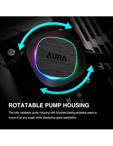 GAMDIAS AURA GLV2 Enfriador Líquido 360mm ARGB PWM Negro