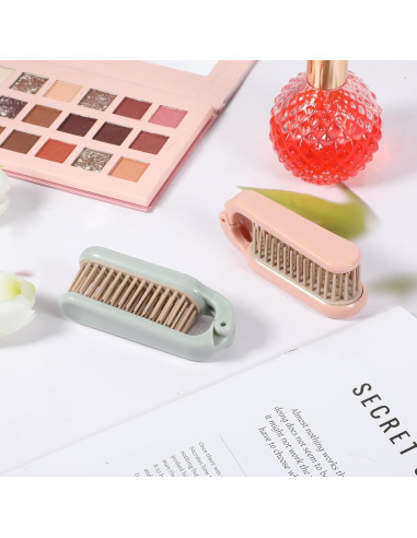 Cepillo de Cabello Plegable SynHHergyx 2 Pcs Compacto Verde Rosa