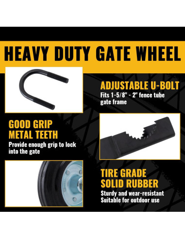 Ruedas de Puerta VIVIDA 6" (15.24 cm) para Tubo Metálico, 2 PCS