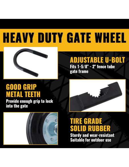 Ruedas de Puerta VIVIDA 6" (15.24 cm) para Tubo Metálico, 2 PCS