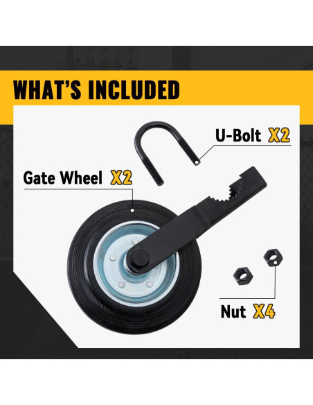 Ruedas de Puerta VIVIDA 6" (15.24 cm) para Tubo Metálico, 2 PCS