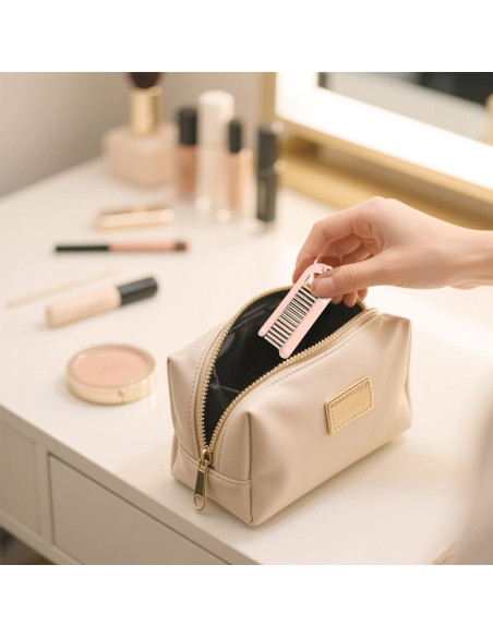 Cepillo de Cabello Plegable SynHHergyx 2 Pcs Compacto Verde Rosa