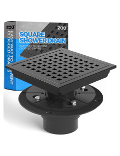 Desagüe de Ducha Cuadrado ZAA 5.08 cm Acero Inoxidable Negro