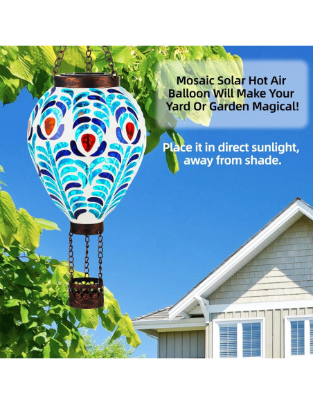 Linterna Solar de Globo Aerostático VOREEN con Diseño de Pavo Real
