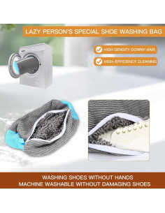 Bolsa para Lavar Zapatos Genérico 2 Piezas Gris Reutilizables 2