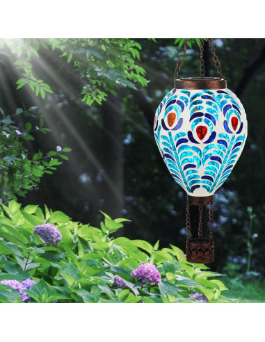 Linterna Solar de Globo Aerostático VOREEN con Diseño de Pavo Real