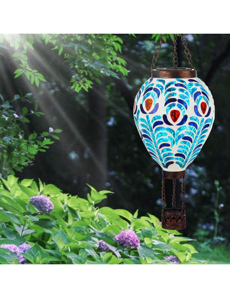 Linterna Solar de Globo Aerostático VOREEN con Diseño de Pavo Real