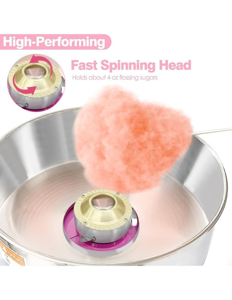 Máquina de Algodón de Azúcar Xapigo 1080W 2.2L Rosa