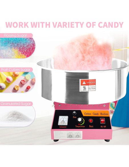 Máquina de Algodón de Azúcar Xapigo 1080W 2.2L Rosa