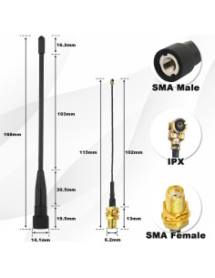 Antena de Pala 10dBi Kaunosta 17cm LoRa 915MHz SMA Macho 2