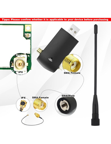 Antena de Pala 10dBi Kaunosta 17cm LoRa 915MHz SMA Macho