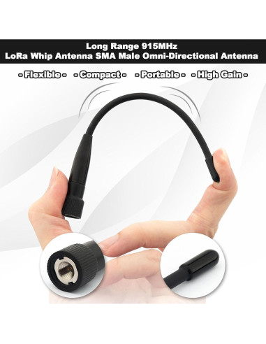 Antena de Pala 10dBi Kaunosta 17cm LoRa 915MHz SMA Macho