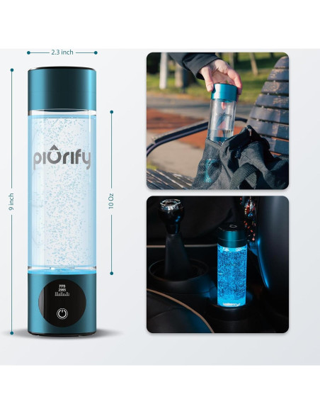 Generador de Agua de Hidrógeno Piurify - 4100+ PPB - Portátil