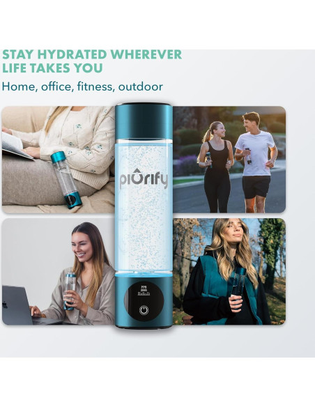 Generador de Agua de Hidrógeno Piurify - 4100+ PPB - Portátil