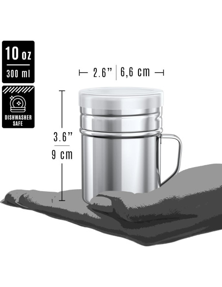 Juego de 4 Sacudidores de Sal y Pimienta CUSINIUM 10oz Acero Inoxidable