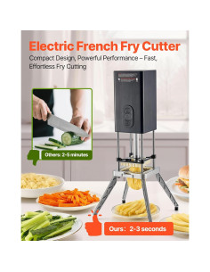 Cortador de Papas Fritas Eléctrico VEVOR 1.27 cm y 0.95 cm 2