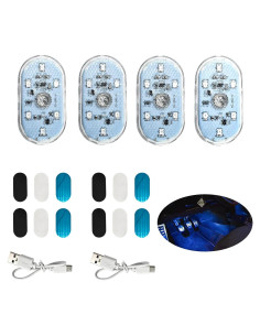 Bombilla LED Interior de Coche QKWL 4PCS Azul 7 Colores